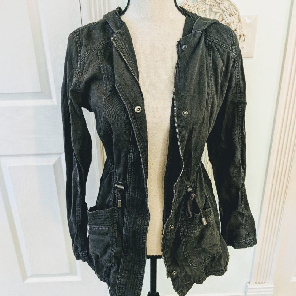 Grey Utility Hooded Jacket